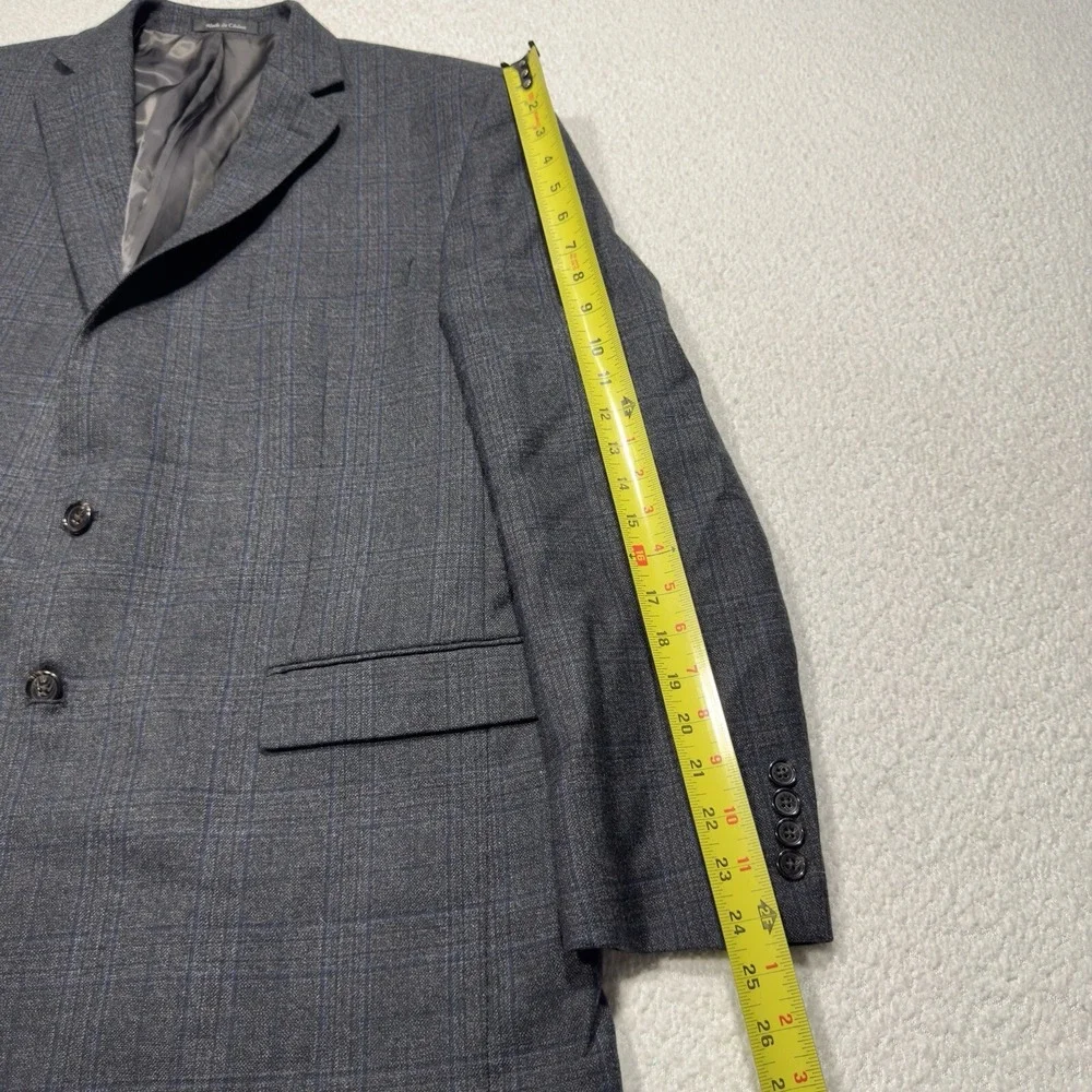 Lauren Ralph Lauren Blazer Men's 42R Gray Plaid 2 Button Sport Coat Silk Wool